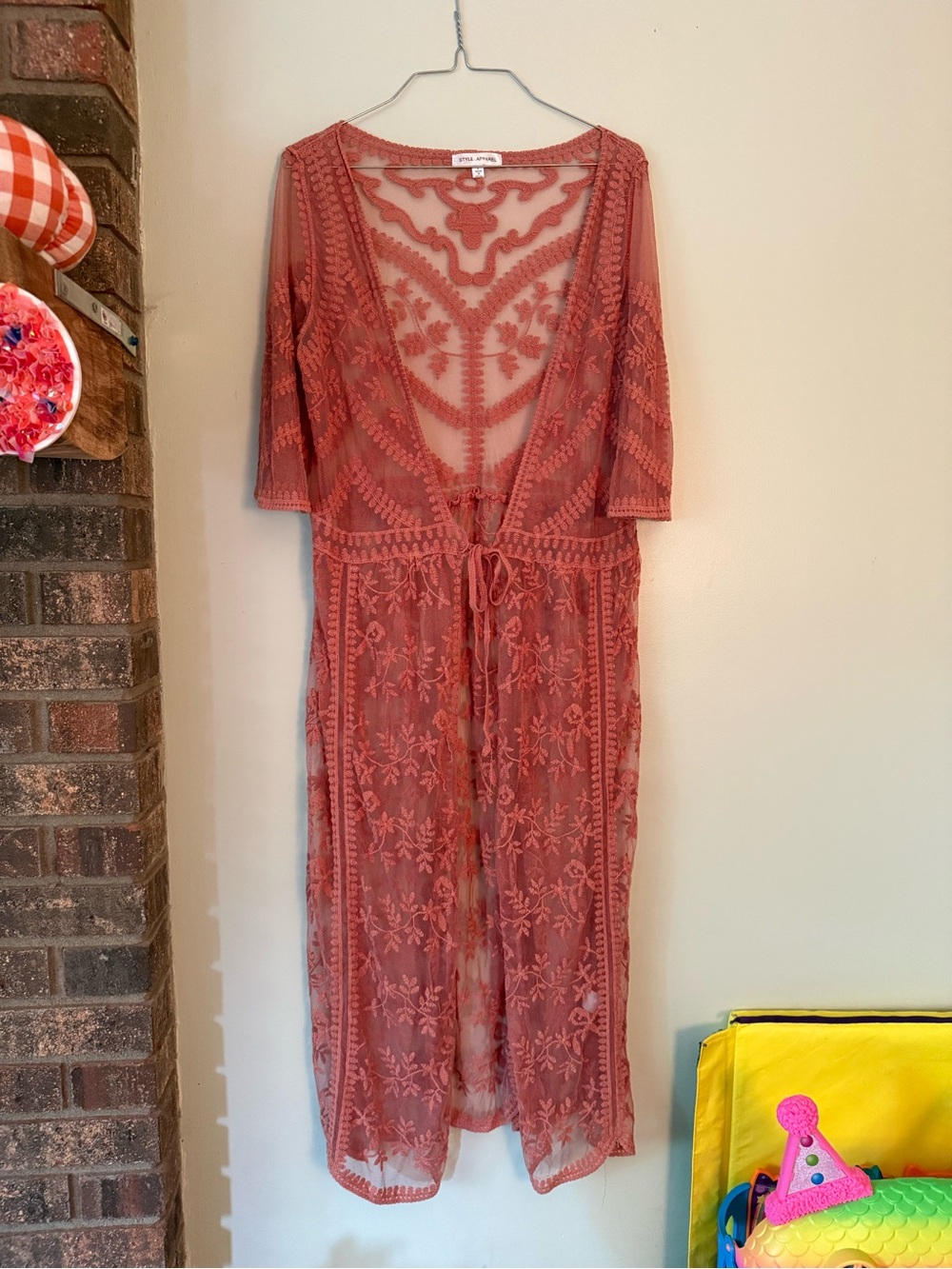 boho sheer lace duster style apparel